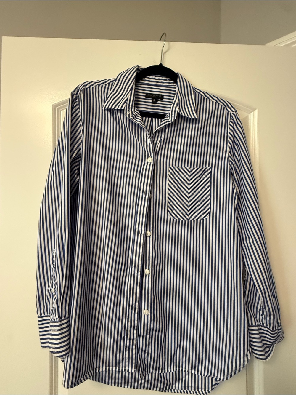rag & bone ICONS Maxine Stripe Button-Up Shirt – Blue/White – Medium - Picture 9 of 12
